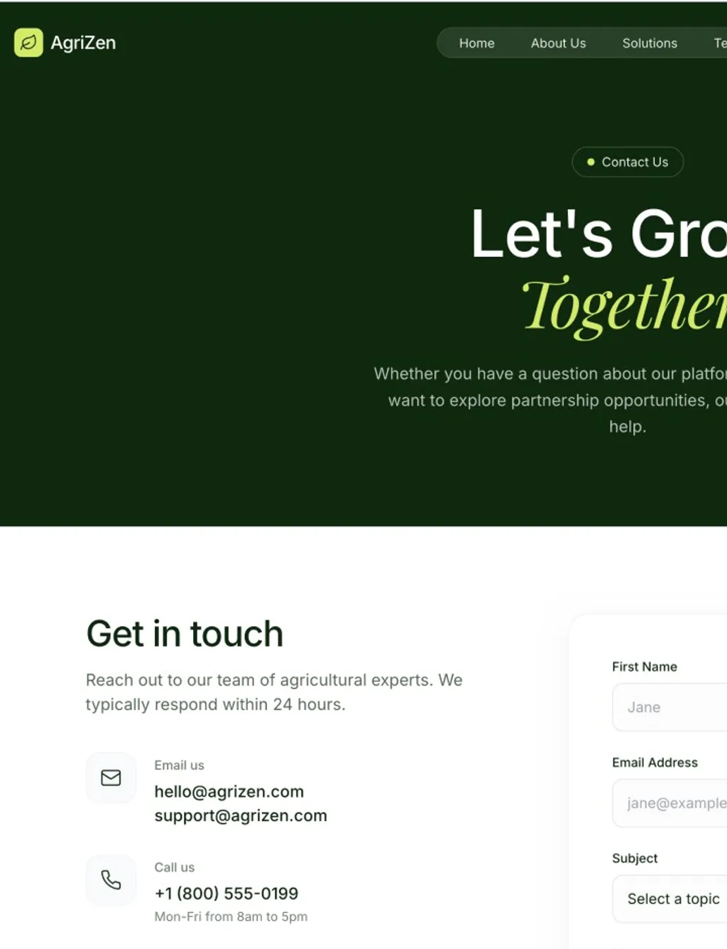 AgriZen — detail view